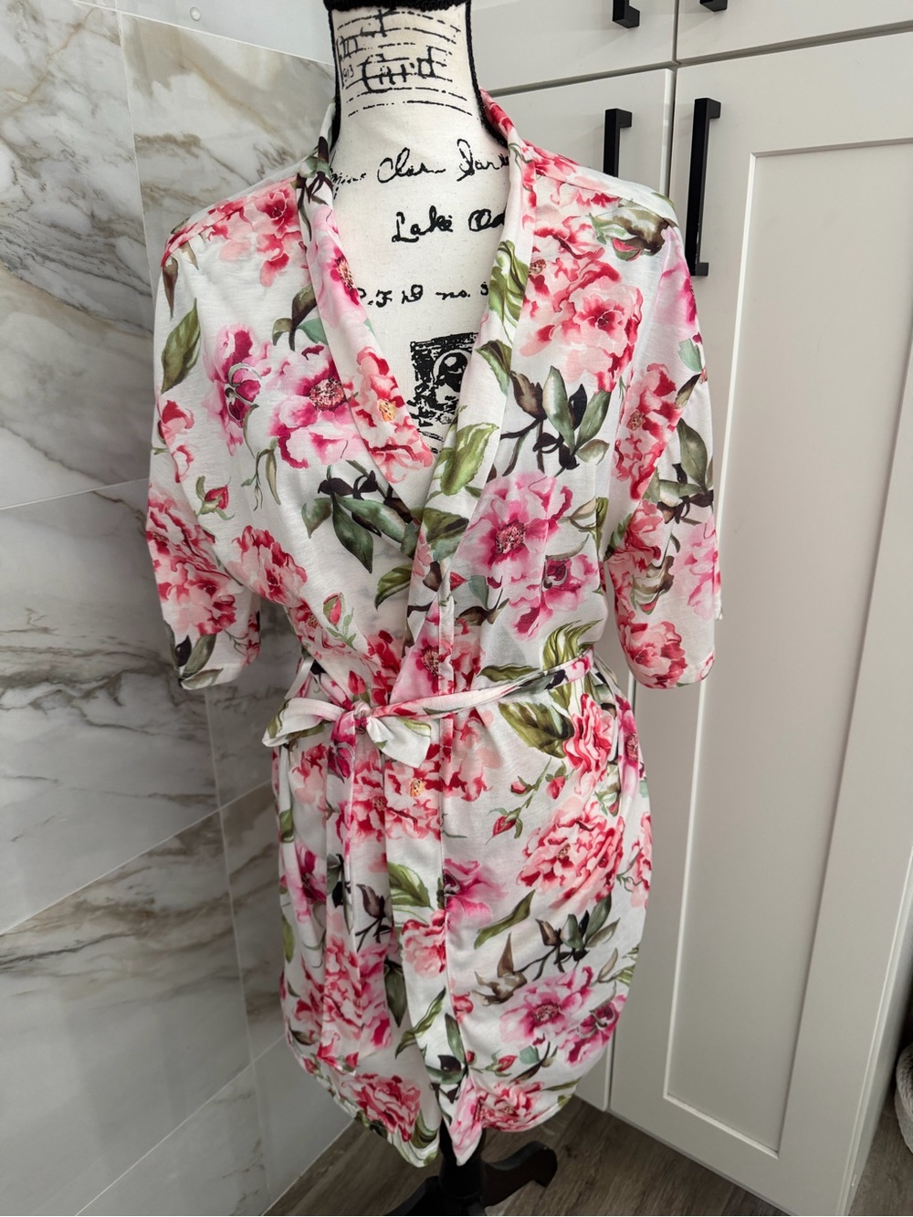 Show Me Your MuMu Pink & White Floral Wrap Robe